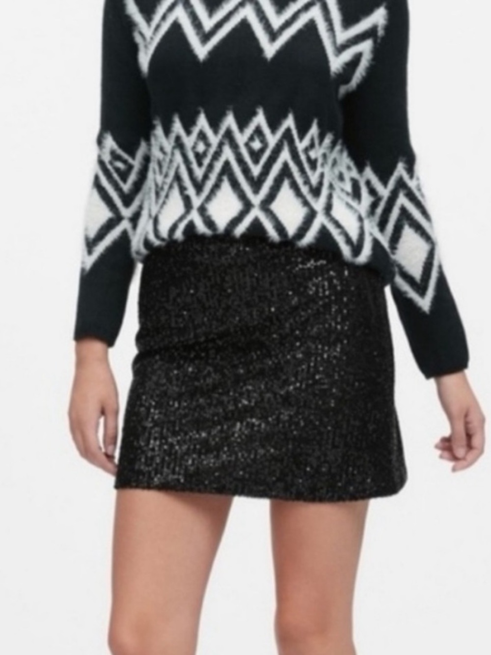 Banana Republic Black Sequin Mini Skirt